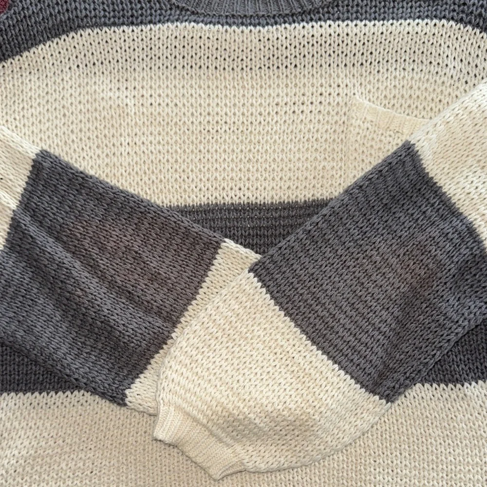 American Eagle Gray and Cream Sweater - Picture 6 of 6
